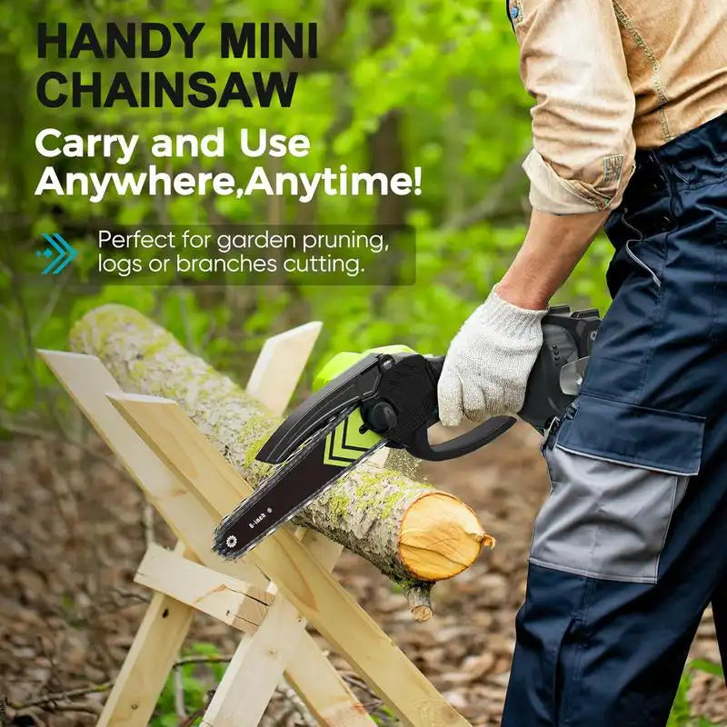 Brushless Mini Chainsaw — Cordless Portable Wood Cutting Tool