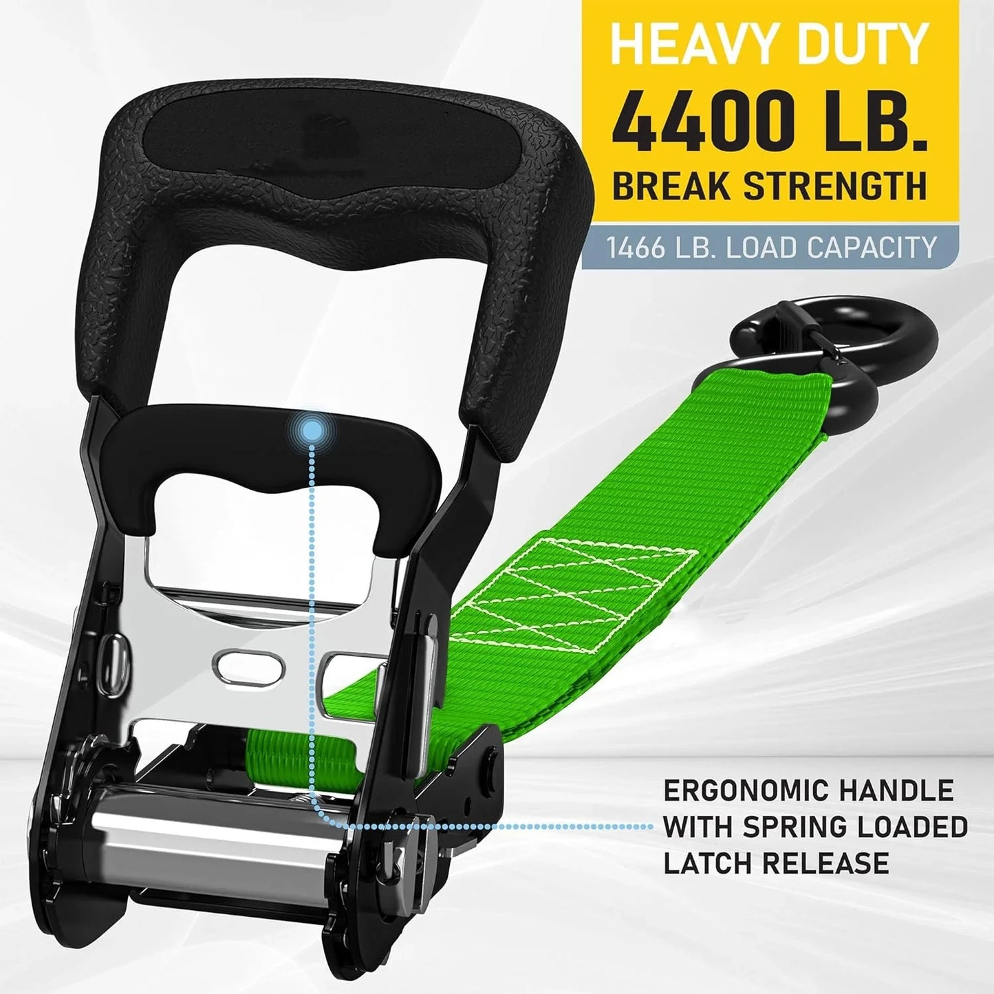Heavy-Duty Retractable Ratchet Strap