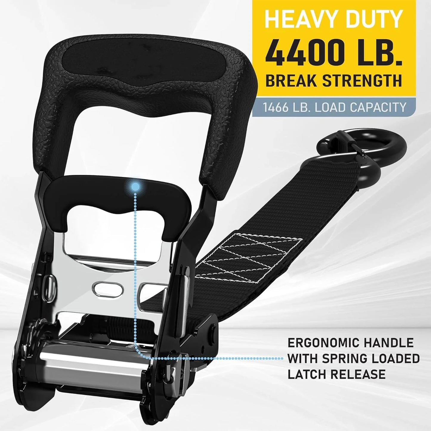 Heavy-Duty Retractable Ratchet Strap