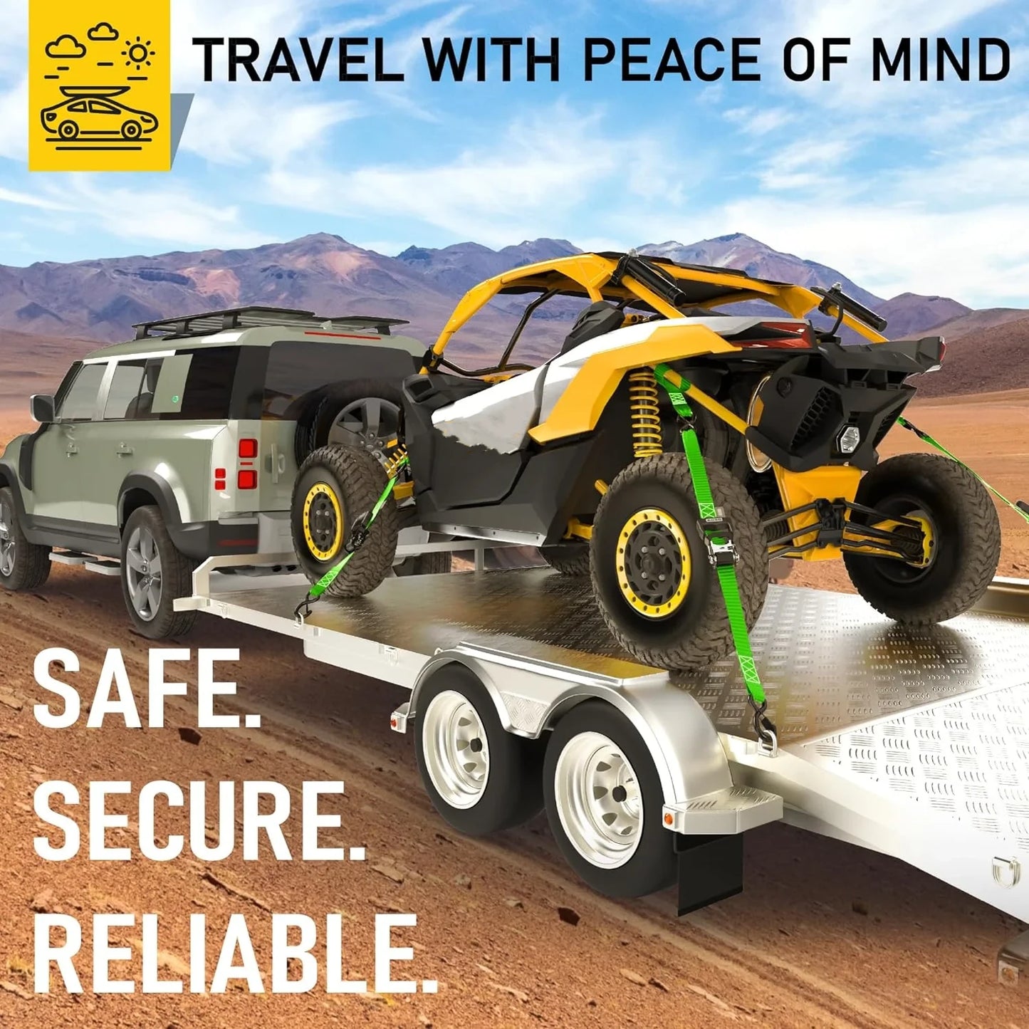 Heavy-Duty Retractable Ratchet Strap