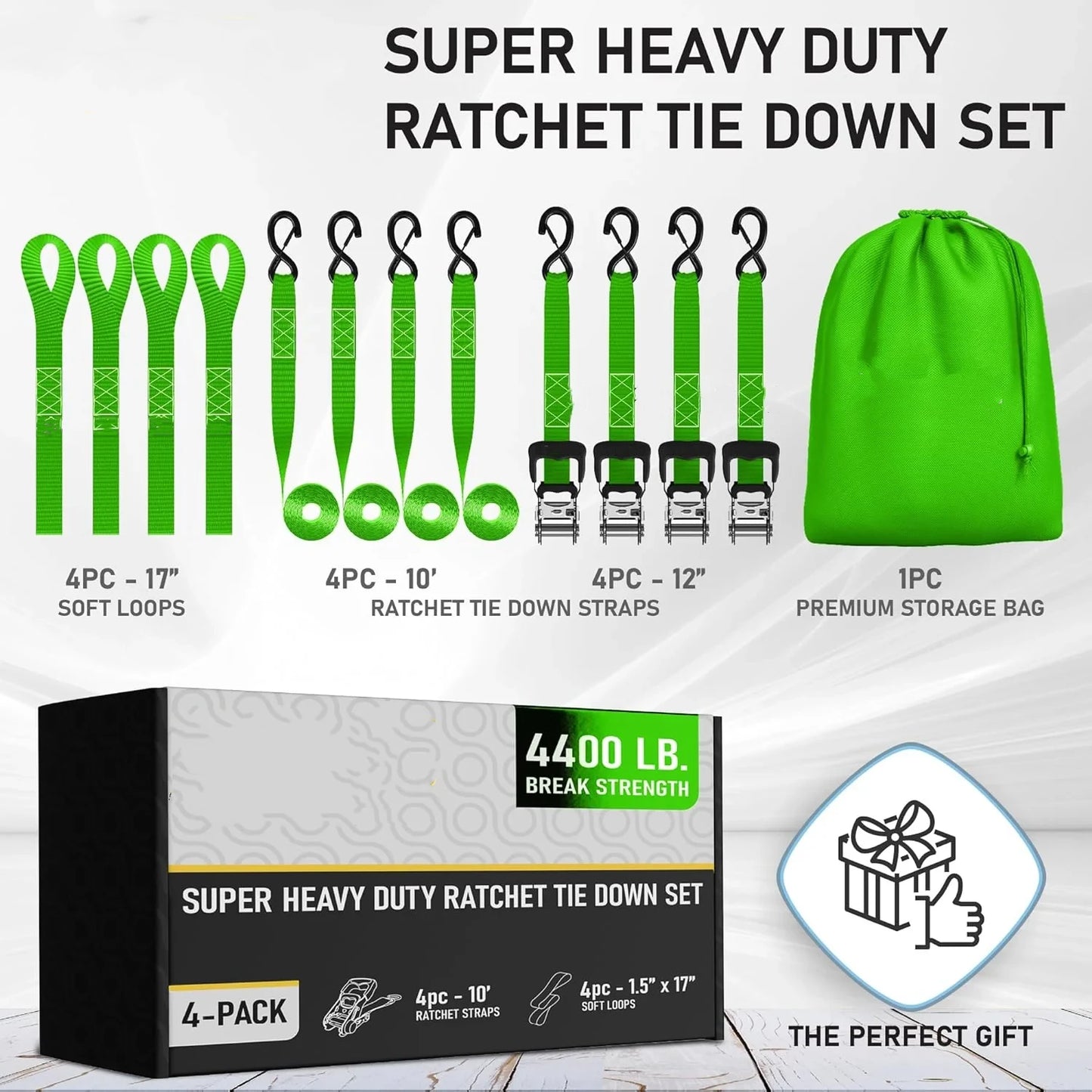 Heavy-Duty Retractable Ratchet Strap