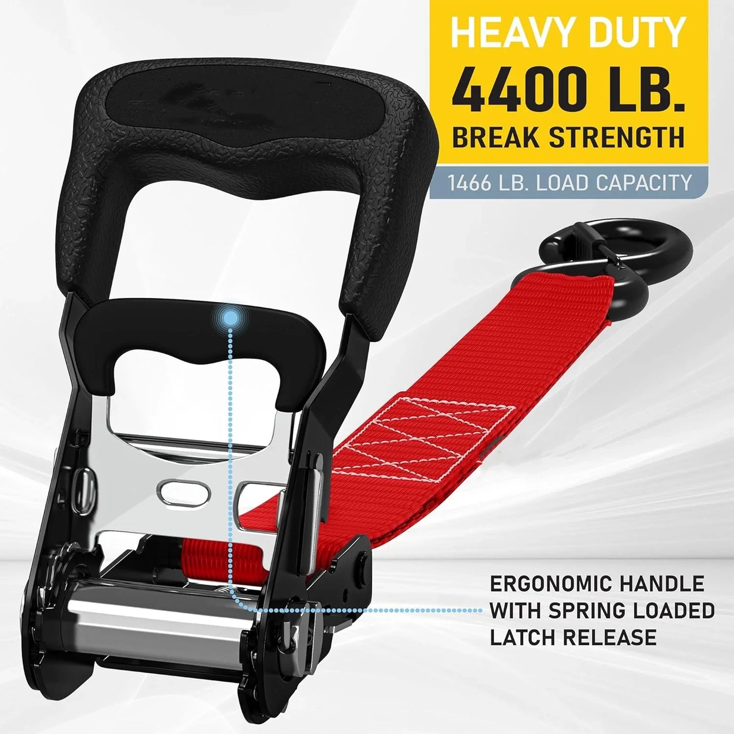 Heavy-Duty Retractable Ratchet Strap