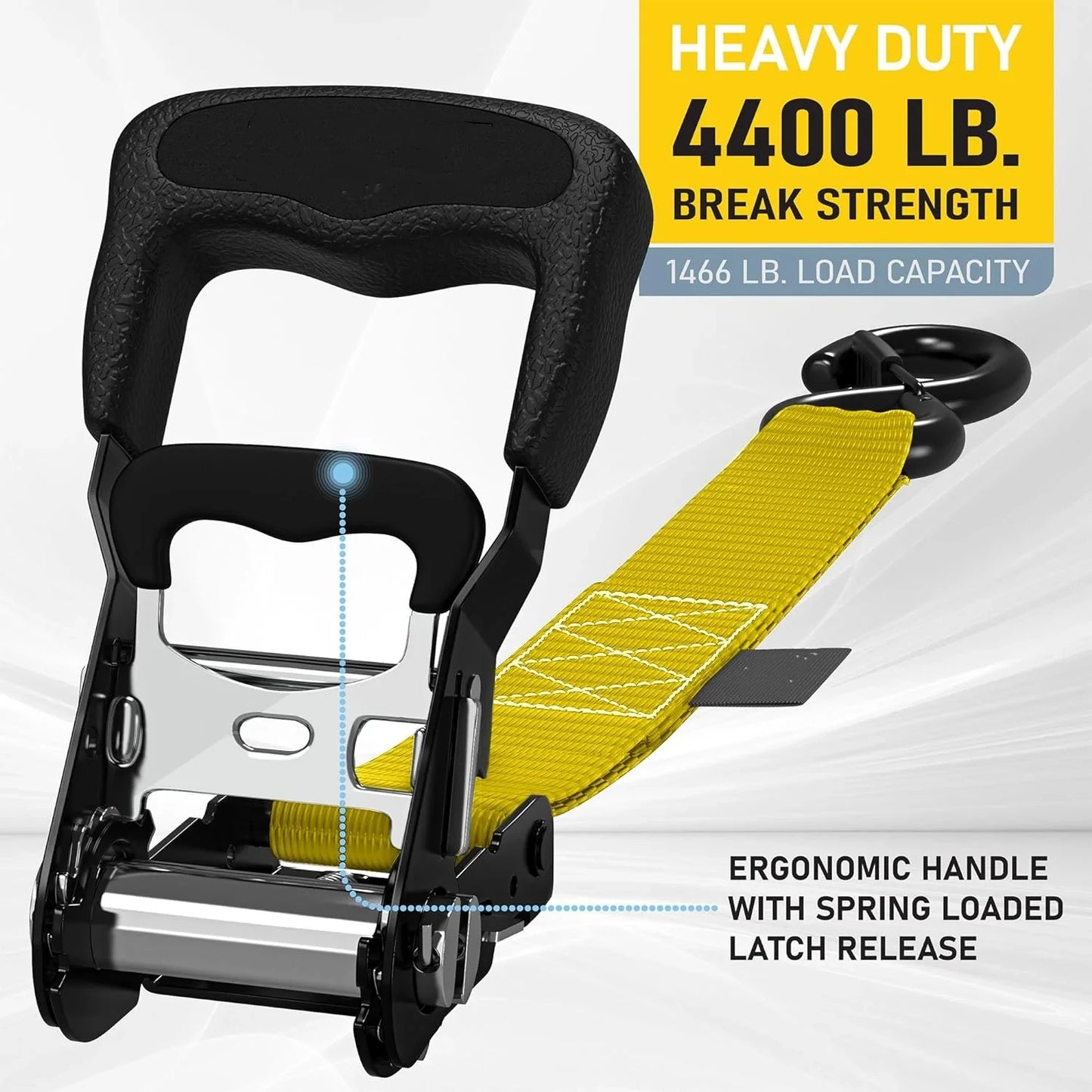 Heavy-Duty Retractable Ratchet Strap