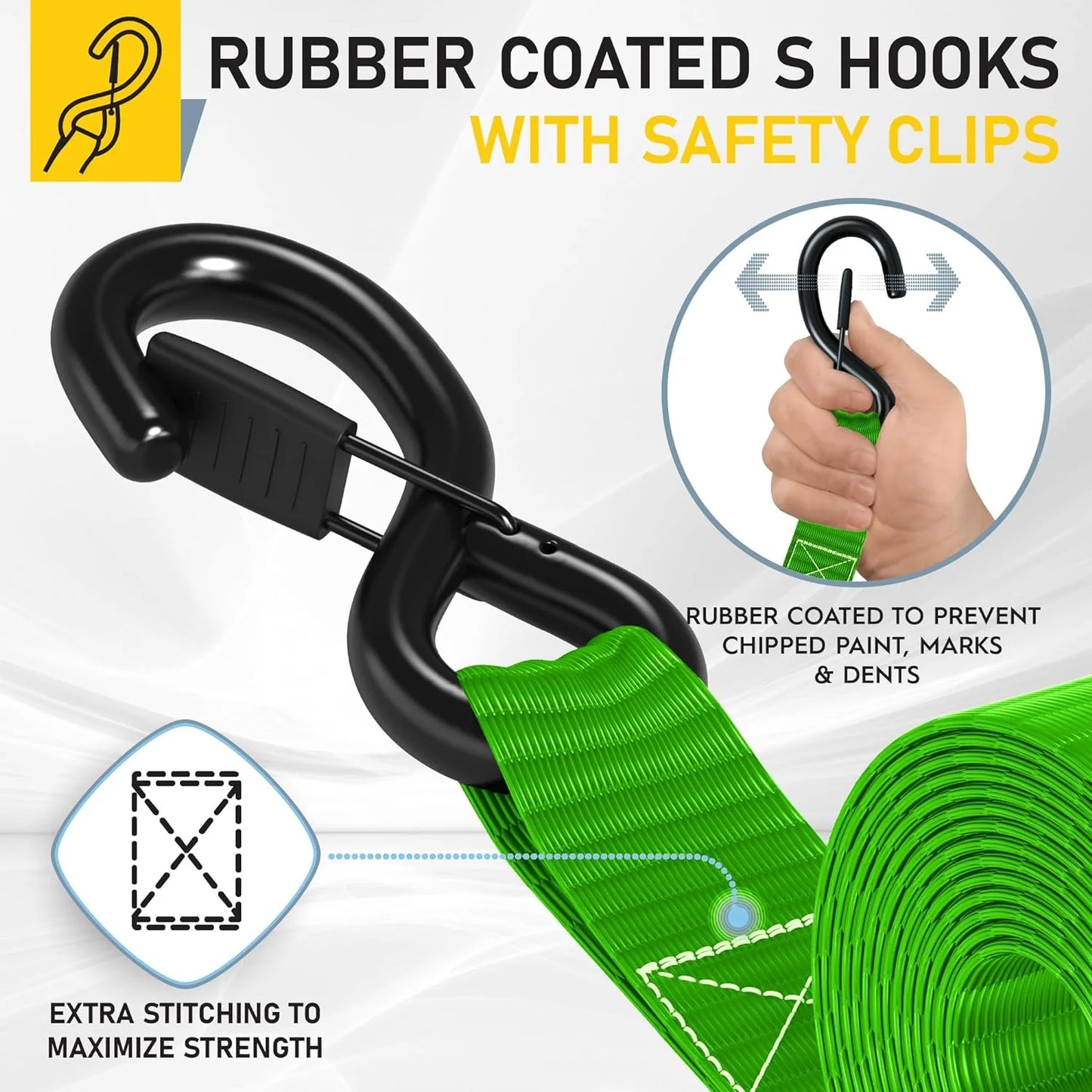 Heavy-Duty Retractable Ratchet Strap