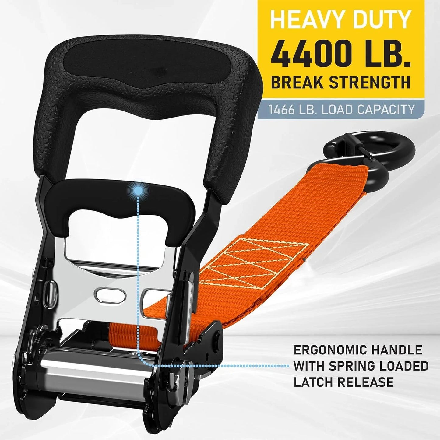 Heavy-Duty Retractable Ratchet Strap
