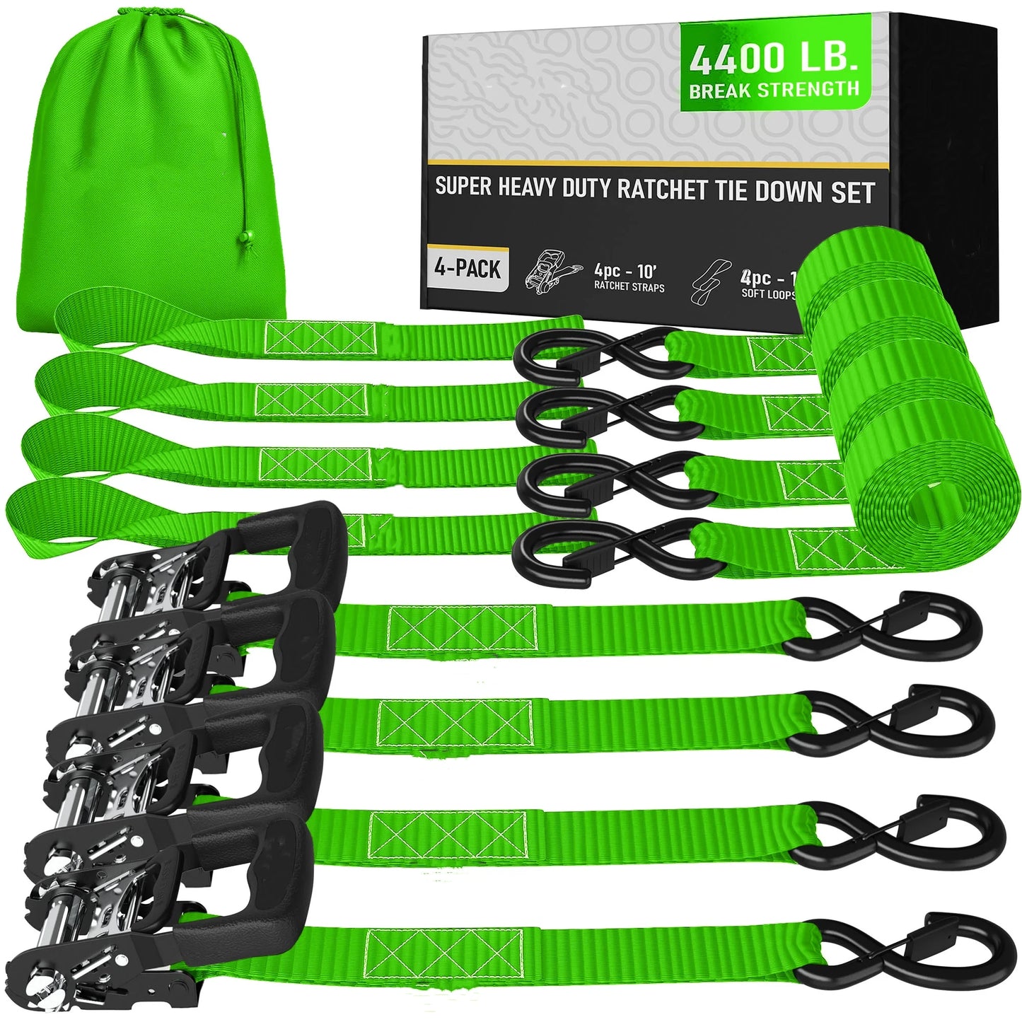 Heavy-Duty Retractable Ratchet Strap