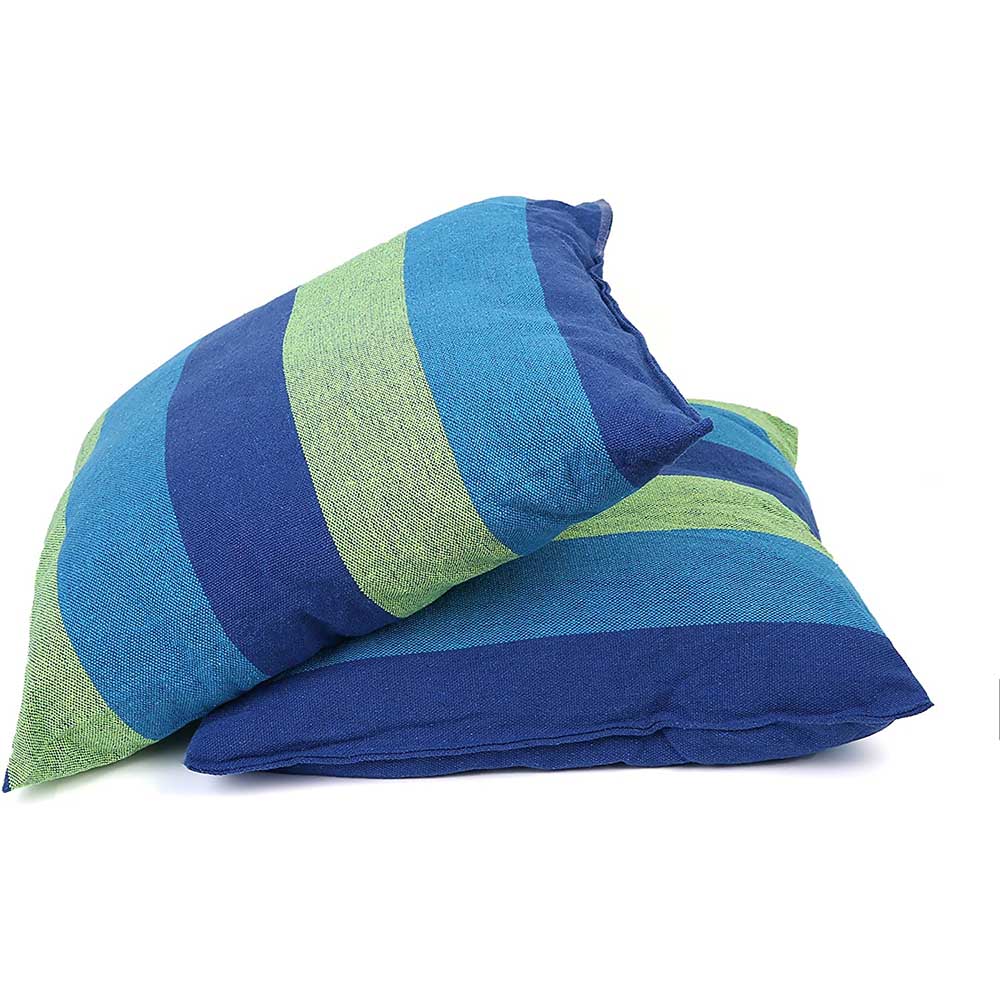 Závesné kreslo s vankúšom, modré